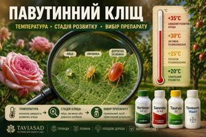 Схема защиты от паутинного клеща с учетом основных акарицидов и температуры